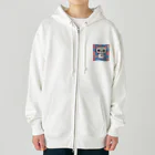 A31eの狛猫のミケ「はーとびーと」 Heavyweight Zip Hoodie