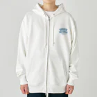 BURIKI'N RECORDSのブリキン定番ロゴ(スモーキーブルー小） Heavyweight Zip Hoodie