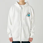 Cody the Lovebirdの両面 Chubby Bird セキセイインコ（表面）鳥さん大集合　背面） Heavyweight Zip Hoodie