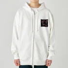 mateofiklanの水色のシームレスなデザイン ブラックとピンク Heavyweight Zip Hoodie