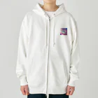 こてつくんAIのピンク置き時計 Heavyweight Zip Hoodie