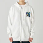 hamusutaroのハチドリピクセルアート Heavyweight Zip Hoodie