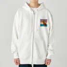 Zep11138のドット絵キリン Heavyweight Zip Hoodie