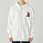 てくのちゃんのHARDCOREピンクのクマちゃん Heavyweight Zip Hoodie