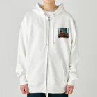 クロスクリエイティブの本を読んでいるトラ Heavyweight Zip Hoodie