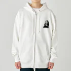 ファンシーTシャツ屋の長髪女性のモノクロデザイン Heavyweight Zip Hoodie