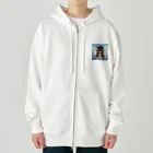 Irregular is beautifulのSanctuary of the Sea: Pathway to Serenity Heavyweight Zip Hoodie