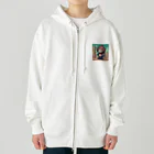 レトロゲームイラストのドット絵キャラクター Heavyweight Zip Hoodie