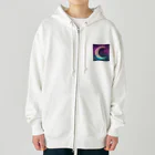 moonlightcatのグラデーションネオンカラームーン Heavyweight Zip Hoodie