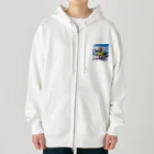 ikasumikoboのスノボ猫 Heavyweight Zip Hoodie