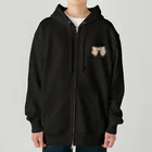 Drecome_Designのドットリボン(ブラウン) Heavyweight Zip Hoodie