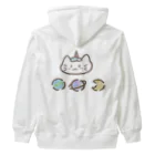 ゆにねこ惑星の🪐ゆにねこ🪐水色(髪色)(背面)ロゴ入り Heavyweight Zip Hoodie