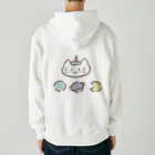 ゆにねこ惑星の🪐ゆにねこ🪐水色(髪色)(背面)ロゴ入り Heavyweight Zip Hoodie