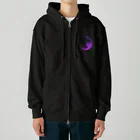 FAN-TANのBat Moon(パープル) Heavyweight Zip Hoodie