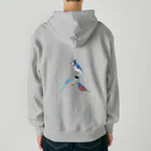 エダマメトイチ雑貨店のI love blue birds 3 イソヒヨドリ  Heavyweight Zip Hoodie