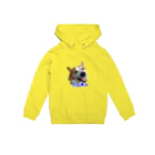 ハートのしっぽコーギーグッズ屋さん♡の【Kids】ウィンク こーぎーパーカー青 Hoodie