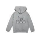 MicaPix/SUZURI店のHappyday ひよこトリオ（2tone） Hoodie:back