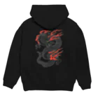 Siderunの館 B2の【バックプリント】白龍 (線画) Hoodie:back