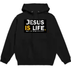 JESUS  ショップのJESUS IS LIFE 黒 Hoodie