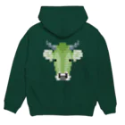 bonnylochの丑_LightGreen＠ブロックイラスト Hoodie:back