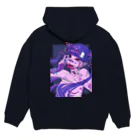 牛乳屋さんの蛇舌と煙草とホリゾンタルタン（ブラック） Hoodie:back