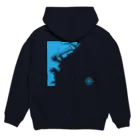 cuuyabowの横浜港海岸Map / Blue Land Hoodie:back