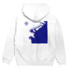 cuuyabowの横浜港海岸Map / Navy Ocean Hoodie:back