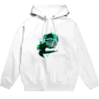 Vibin Designsの緑ネオン忍者ヴェイパーウェイヴ城 Hoodie