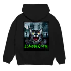 LOS AMBIT.のZOMBIE CAT green Hoodie:back