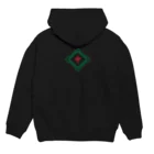 🀄マージャンウチタイ🀄のほっかむり　白文字 Hoodie:back