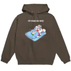 AmuAmu shopのいつも眠いねずみ　（前面・シロ字） Hoodie