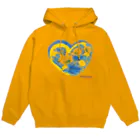  @Petrykivka Japan       💙  💛   ウクライナ伝統画法のペトリキウカハート、大（リボン)  Hoodie