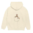 めろんぽっぷのお店だよのポケットからミシシッピニオイガメ  おねむ 小ポケット Hoodie:back