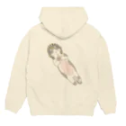 simanagareのファラオみたいに寝る猫(ハチワレ) Hoodie:back