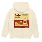 Teal Blue CoffeeのCafe music - CARDINAL RED BURGER - Hoodie:back