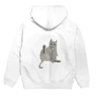 アトリエ猫田：猫田アスカの足上げ猫 Hoodie:back