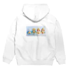 un-petit-pas-ninjinのエア海水浴インコ！ Hoodie:back