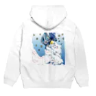 青豹の抱きしめる猫ちゃん Hoodie:back