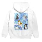 Airy BlueのFive colors of Shetland Sheepdogs.～Turquoise～ Hoodie:back