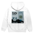 Teal Blue CoffeeのCafe music - Teal Blue Bird - Hoodie:back