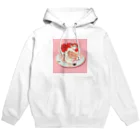 オコジョとエナガのオコジョとエナガ　いちごケーキもぐもぐ Hoodie