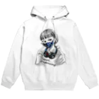 和温堂の迷彩マスク  ブルー　文字黒 Hoodie