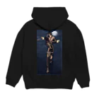 【ホラー専門店】ジルショップの月夜に浮かぶ着物の美女 Hoodie:back