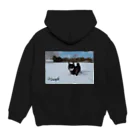 柴犬むさしのむさし雪パーカー（ロゴ入り） Hoodie:back