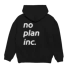 おかむー社長🍷 シンガポール暮らし🏖️ no plan inc. ワーケーション🏝️のno plan logo Hoodie:back