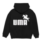 牛川 暗のグッズショップのUMA（白） パーカーの裏面