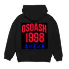 OSOASHのOSOASHバックプリントブラック パーカーの裏面