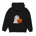 HARUPUUのHELLOWEENオバケとカボチャくん Hoodie:back