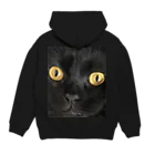 ちょこれーときゃっとの顔面拡大黒猫カカオたん Hoodie:back