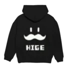 トシゾーのSUZURIのとこのヒゲHIGE（白抜き） Hoodie:back